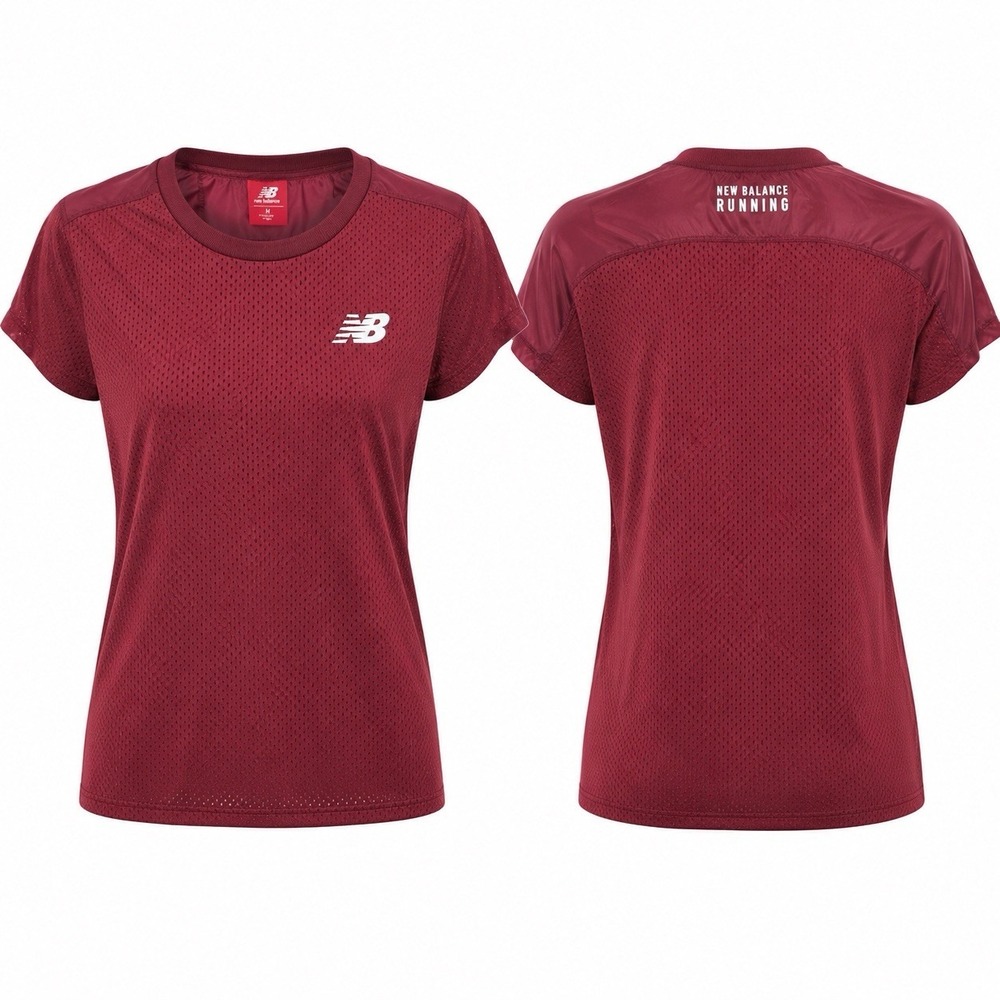 New Balance Womens Medium Running Performance Shirt Red Mesh WT01234-5 NWT
